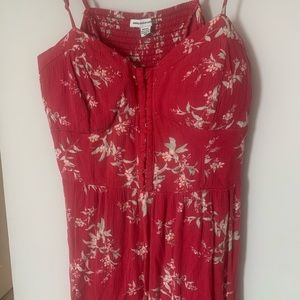 American Eagle Outfitters Red Floral Medium Dress